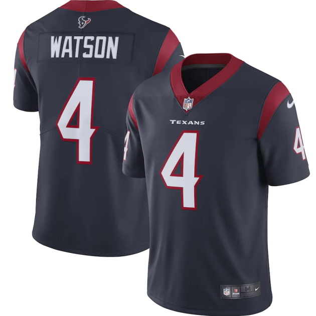 deshaun watson houston texans nike vapor limited jersey navy